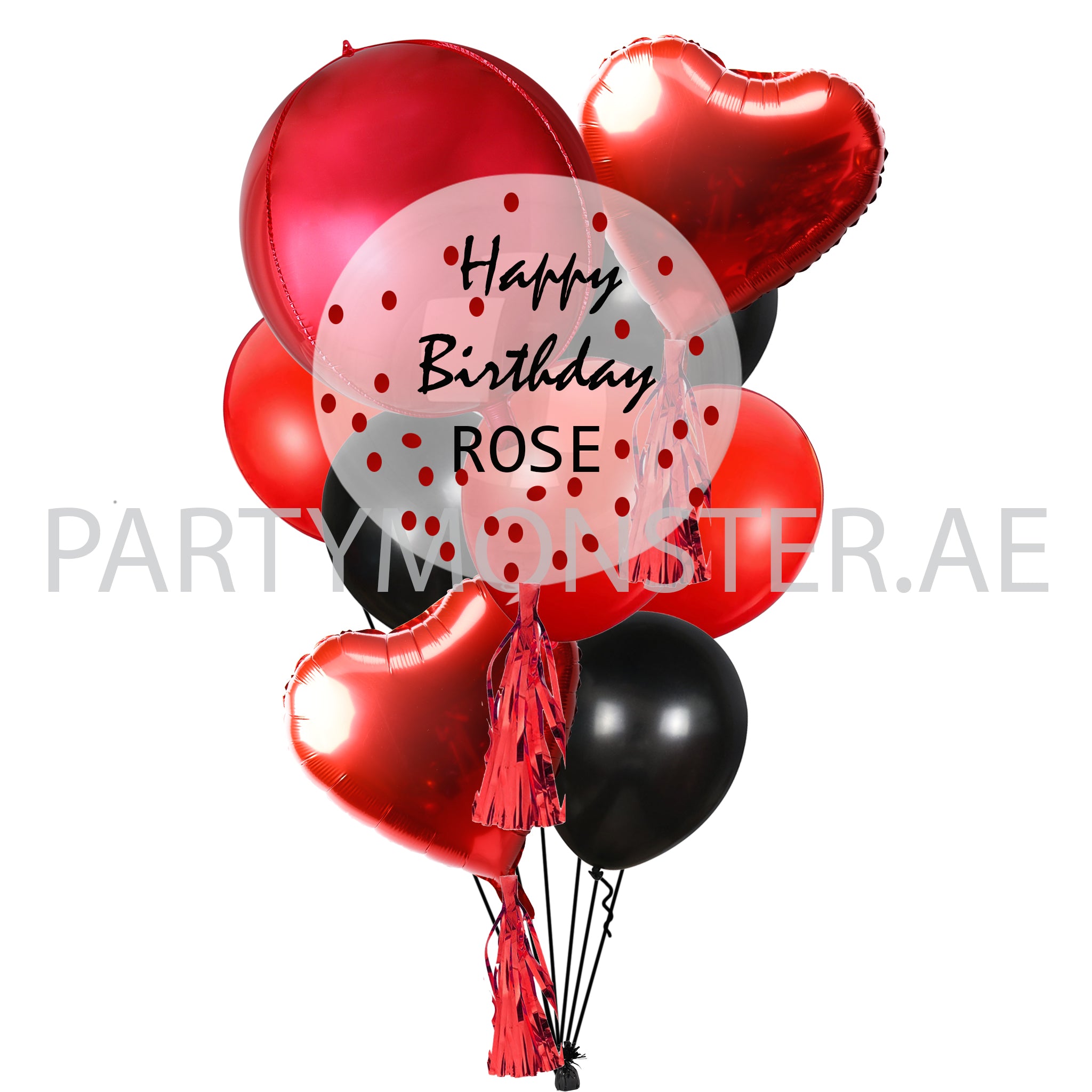 Red Customised Balloons Bouquet