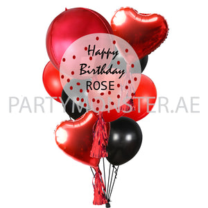 Red Customised Balloons Bouquet