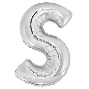 Letter S silver foil balloon for sale online in Dubai