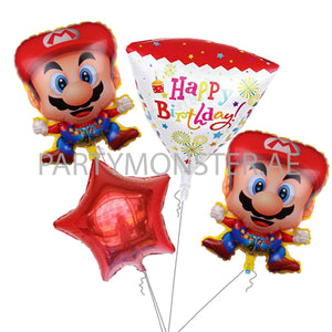 Super Mario birthday balloons bouquet - PartyMonster.ae