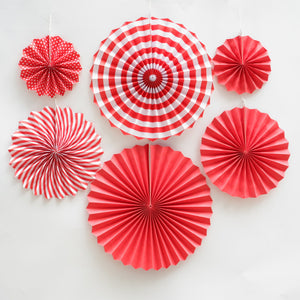 Red paper fans hanging decor for sale online in Dubai