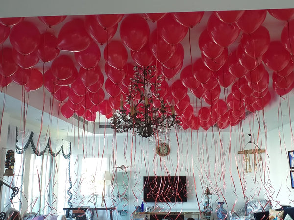 100 Red latex balloons - PartyMonster.ae