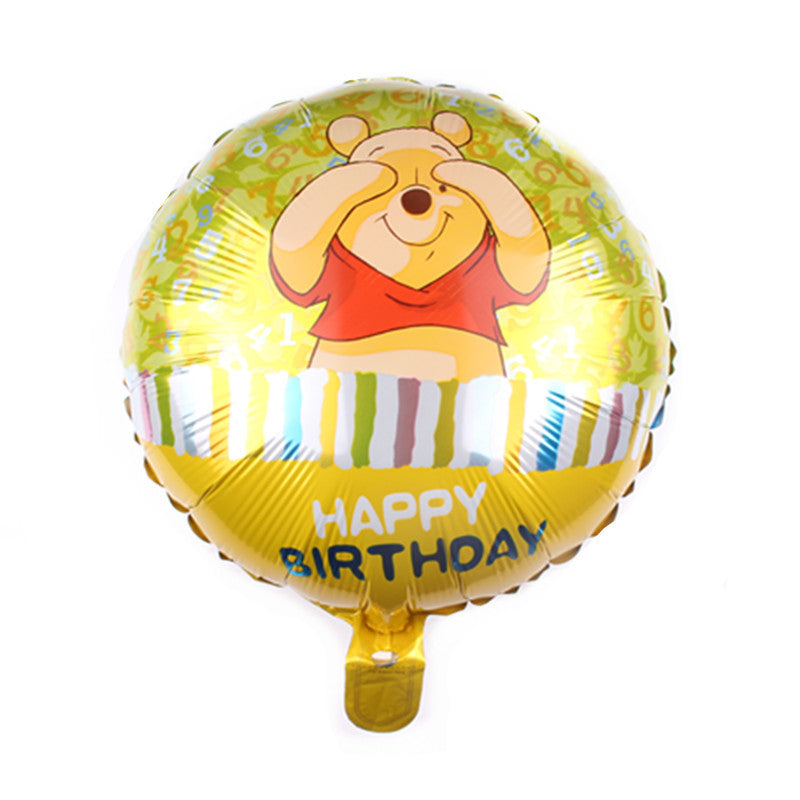 Winnie the Pooh Bear Happy Birthday foil balloon -18inches - PartyMonster.ae
