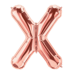 Letter X rose gold foil balloon - 16 inches