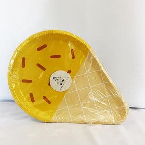 Yellow Ice Cream Cone Shaped Paper Plates for sale in Dubai