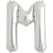 Alphabet M Silver Foil Balloon - 16inches - PartyMonster.ae