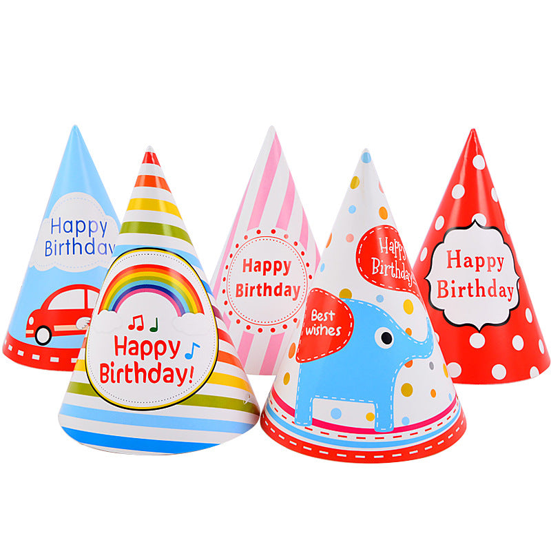 Birthday hats 10bag of each design with 10pcs/bag of one design - PartyMonster.ae