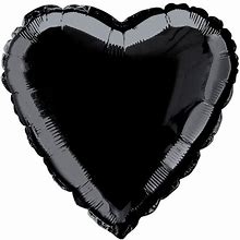 Black Heart Foil Balloon-18in - PartyMonster.ae