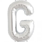 Alphabet G Silver Foil Balloon - 16inches - PartyMonster.ae