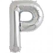 Alphabet P Silver Foil Balloon - 16inches - PartyMonster.ae