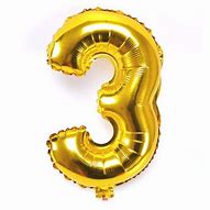 Gold Number 3 Balloon - 40inches (Three) - PartyMonster.ae