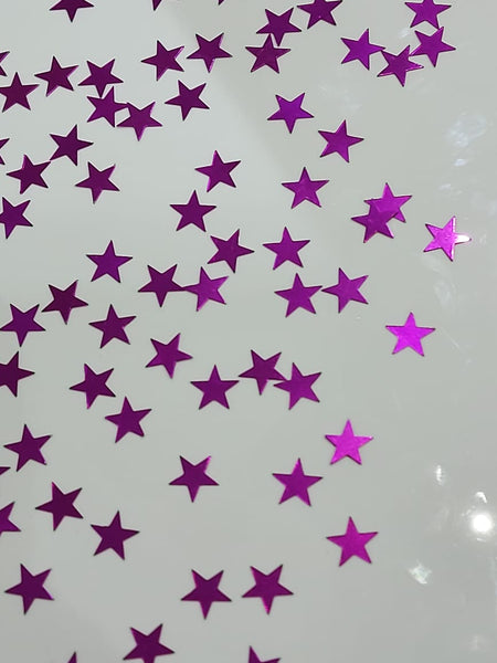 hot pink star shaped foil confetti