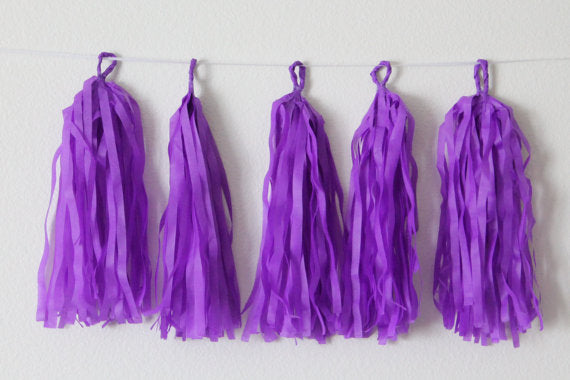 Purple Paper Tassel Garland - PartyMonster.ae