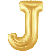 Letter J Golden Foil Balloon - 16in - PartyMonster.ae