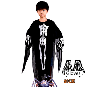 kid's skeleton costume set with gloves