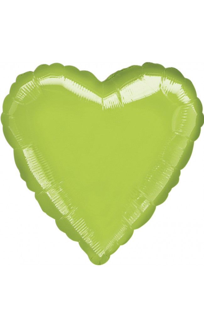 Lime Green Color Heart Shaped Balloon - 18" - PartyMonster.ae
