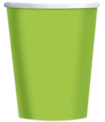 Lime Green Paper Cups - 10pcs - PartyMonster.ae