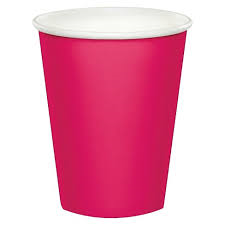 Magenta Pink Paper Cups - 10pcs - PartyMonster.ae