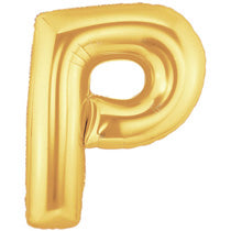 Letter P Golden Foil Balloon - 16in - PartyMonster.ae