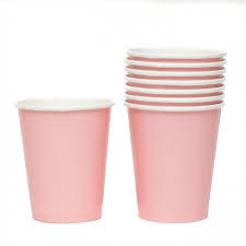 Baby Pink Paper Cups - 10pcs - PartyMonster.ae