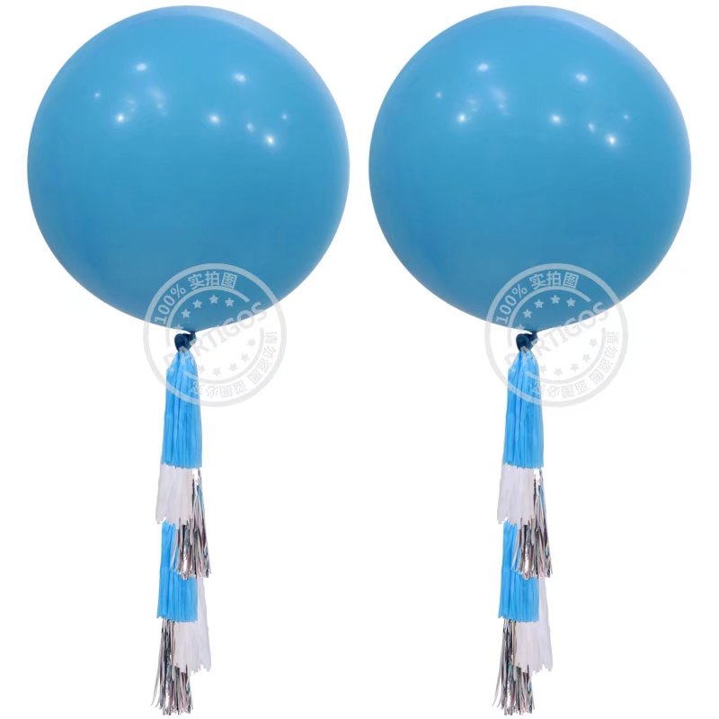 Blue Latex Round Balloon - 3 Feet - PartyMonster.ae