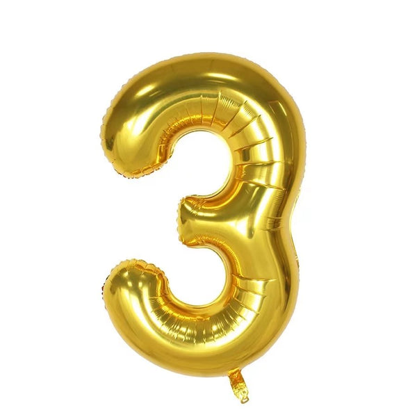 Numbers 0 to 9 Golden Foil Balloon - 40in - PartyMonster.ae