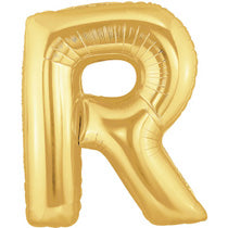 Letter R Golden Foil Balloon - 16in - PartyMonster.ae
