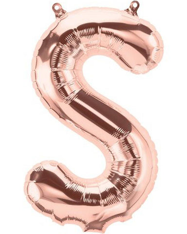 Letter S rose gold foil balloon - 16 inches