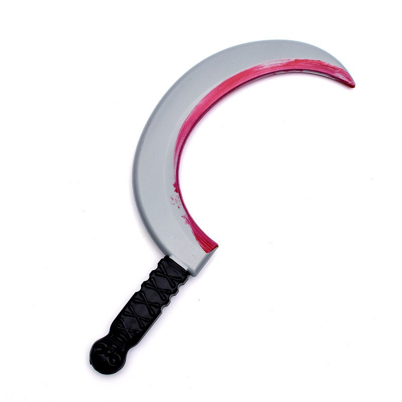 دعامة بلاستيكية على شكل سكين منجلية لموضوع الهالوين