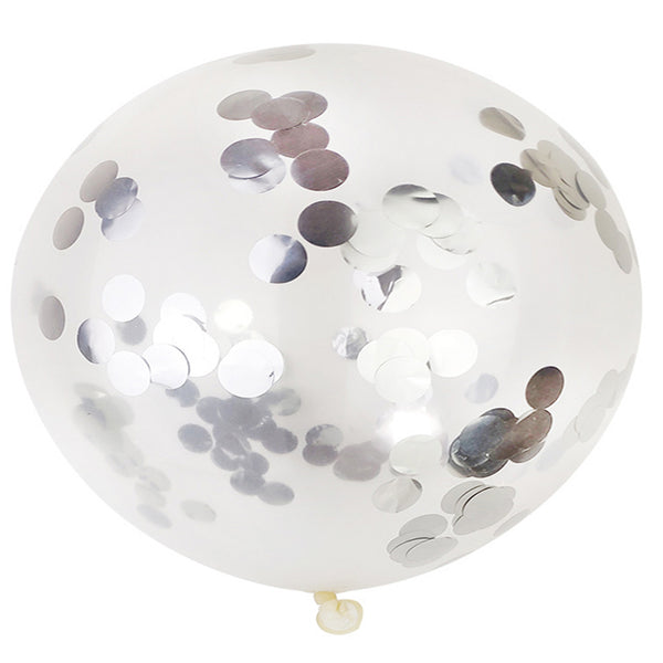 silver confetti giant latex balloon for sale online in Dubai