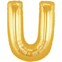 Letter U Golden Foil Balloon - 16in - PartyMonster.ae