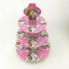 Unicorn cupcake stand- 3 tier - PartyMonster.ae