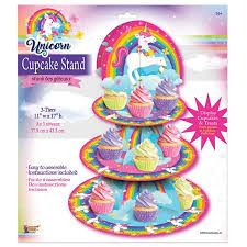 Unicorn cupcake stand- 3 tier - PartyMonster.ae