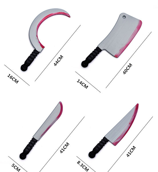 Sickle knife shaped plastic prop for Halloween theme