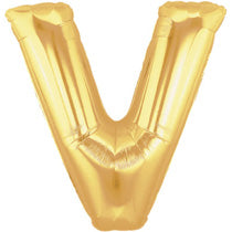 Letter V Golden Foil Balloon - 40in - PartyMonster.ae