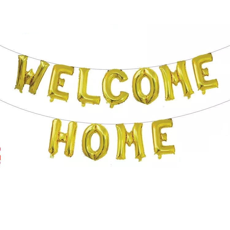 Welcome Home foil balloons bunting banner set - PartyMonster.ae