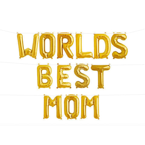 World's Best Mom balloons bunting - Air filled