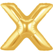 Letter X Golden Foil Balloon - 16in - PartyMonster.ae